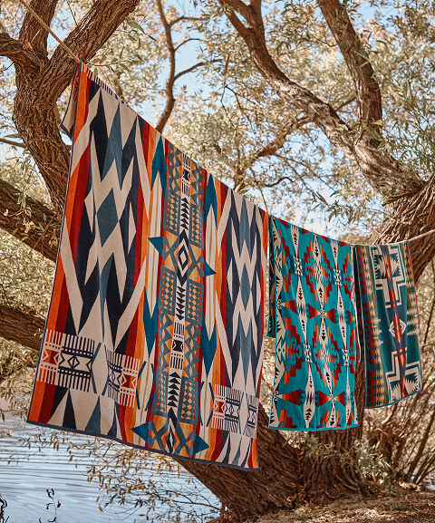 Pendleton Towels Hanging Outside