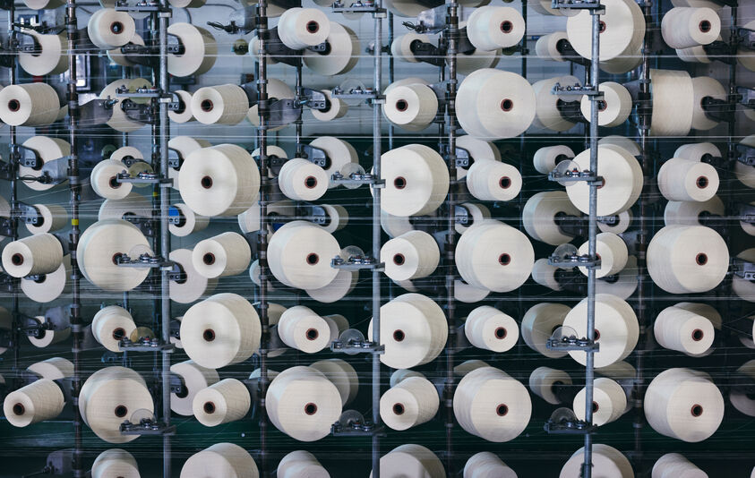 Spools of wool thread