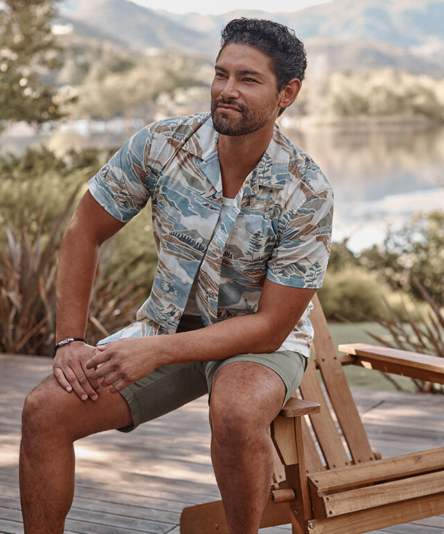 Man outside wearing a Pendleton Print shirt