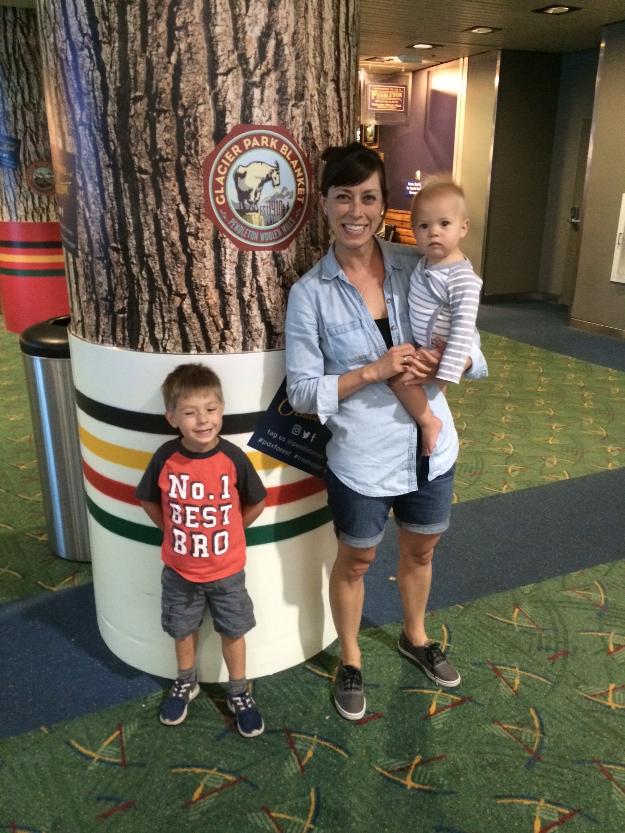 Another entry - mom and two kids by a column
