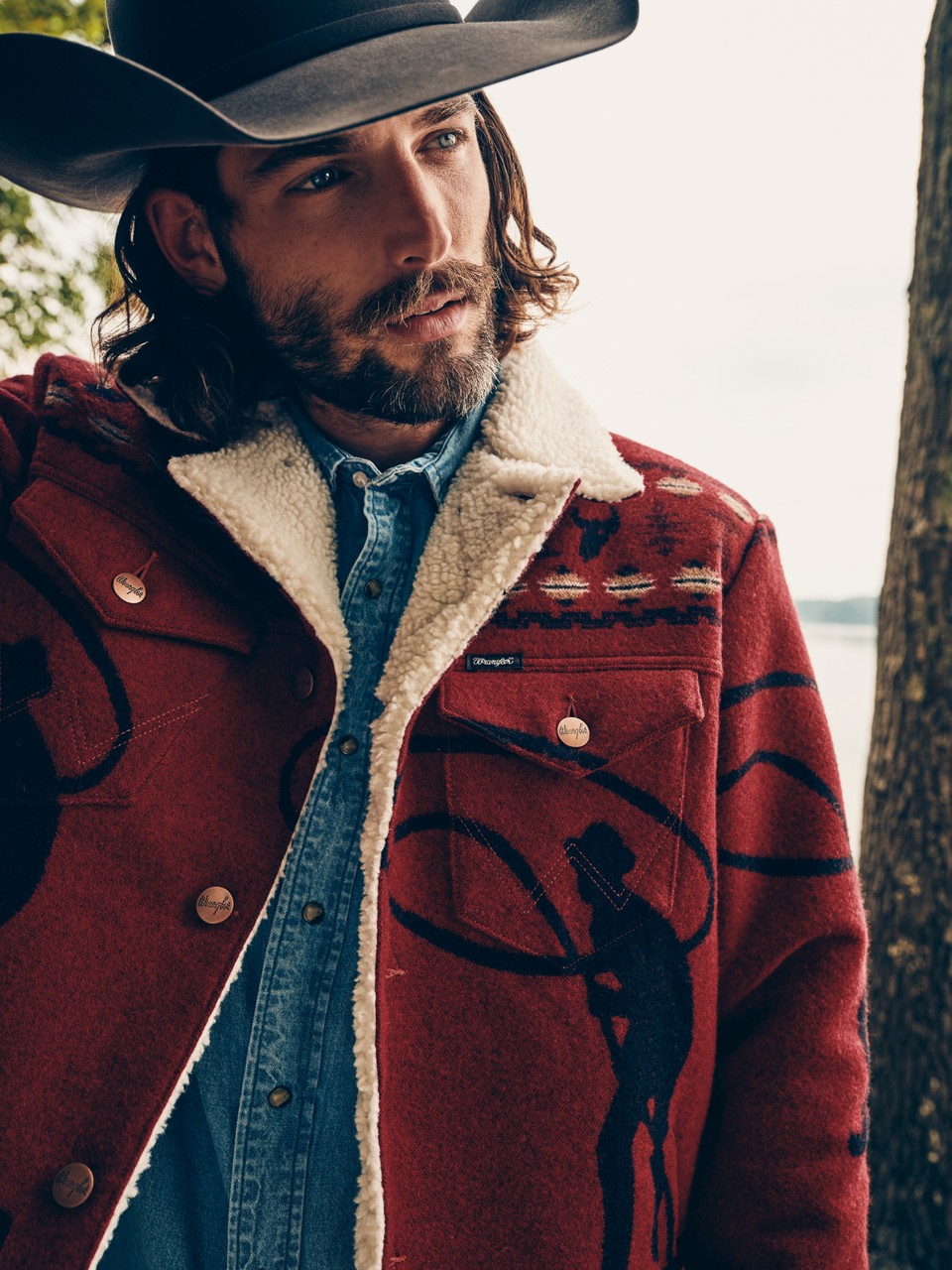 A man wearing a wool jacket.