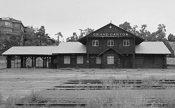 VIntage photo of the Grand Canyon depot.