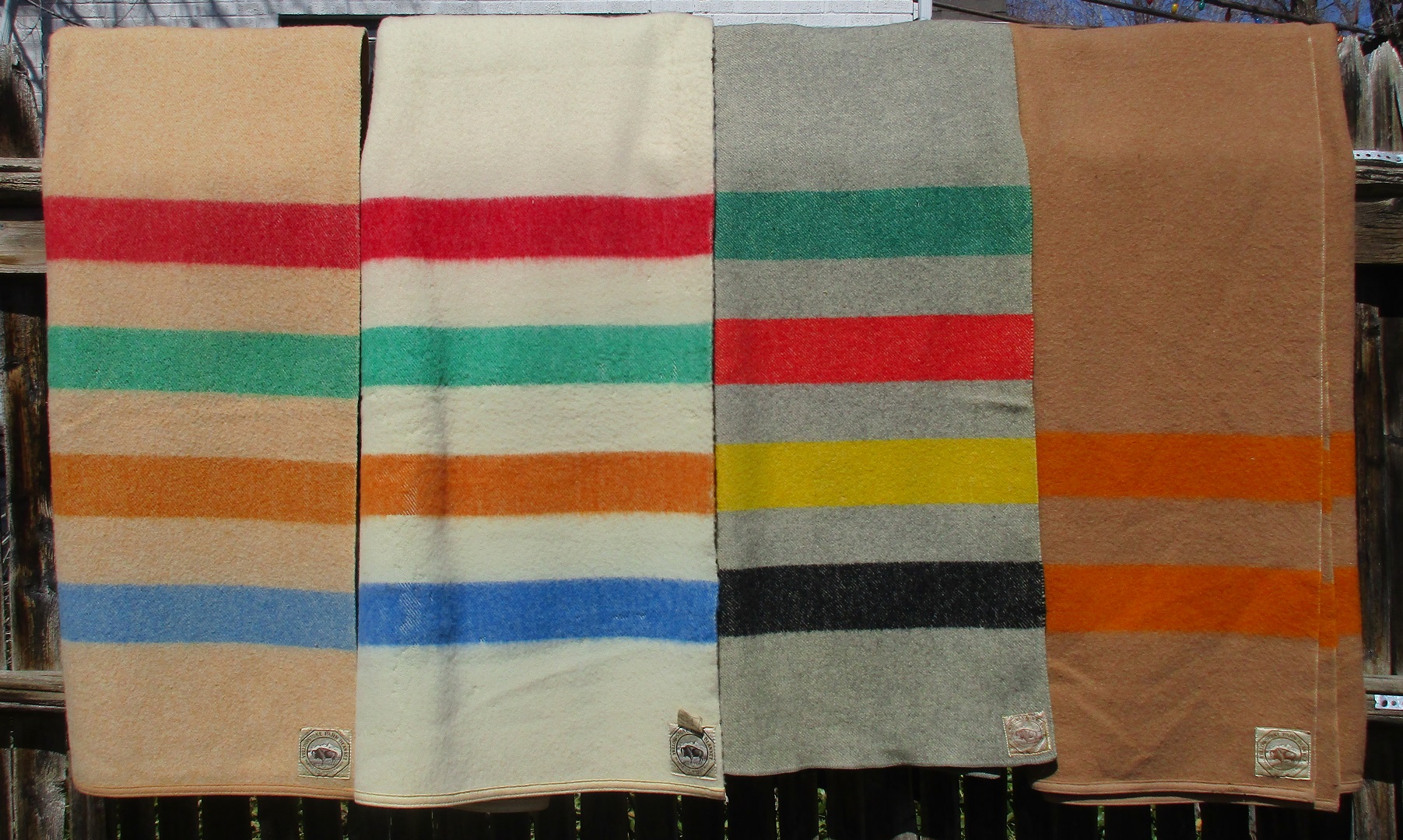 These Buffalo label Yellowstones were all made before 1938, including one with Black, Yellow, Red and Green bars.