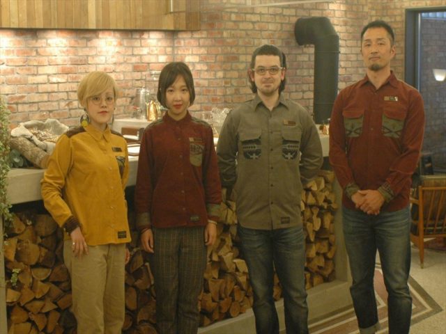 The Hotel Unwind staff in their custom Pendleton wool shirts.