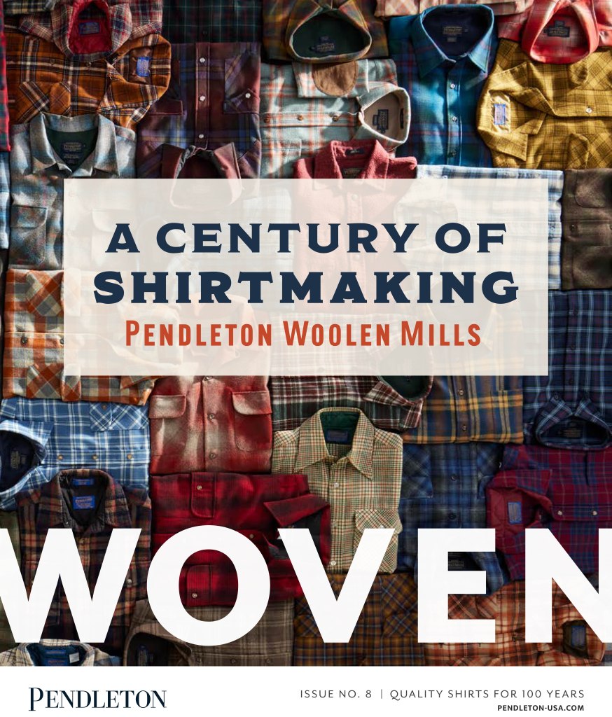 Cover of WOVEN magazine, an issue devoted to Pendleton's 100 year anniversary of shirts