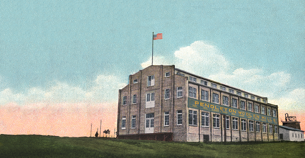 Vintage image of the Pendleton Mill in Pendleton, Oregon. All rights reserved.