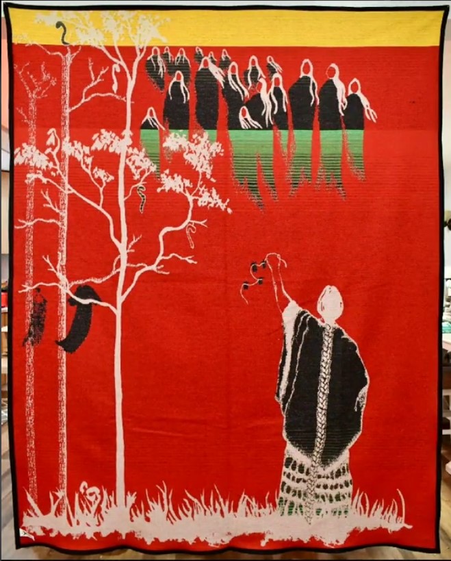 reverse of the Not Alone blanket by artist Joseph Chamberlain and Pendleton Woolen Mills.