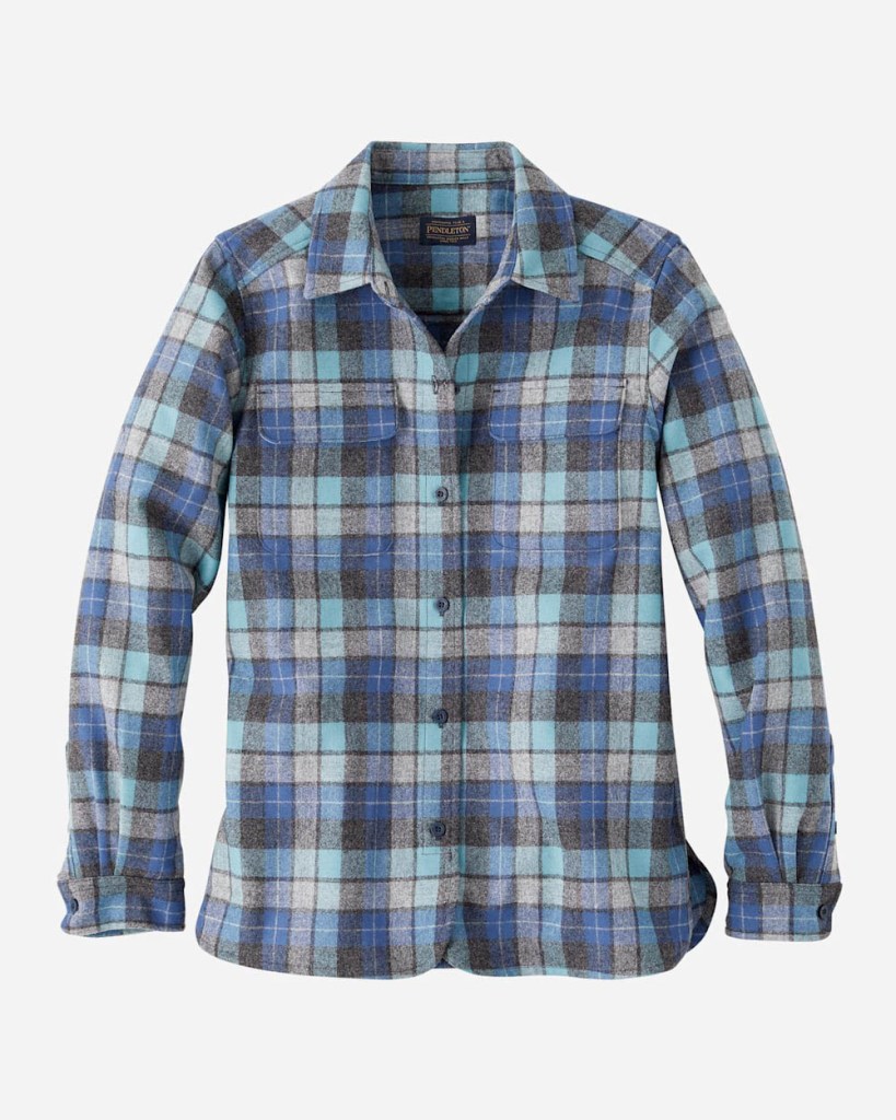Women's wool Board Shirt by Pendleton, in the Original Surf Plaid made popular by the Beach Boys