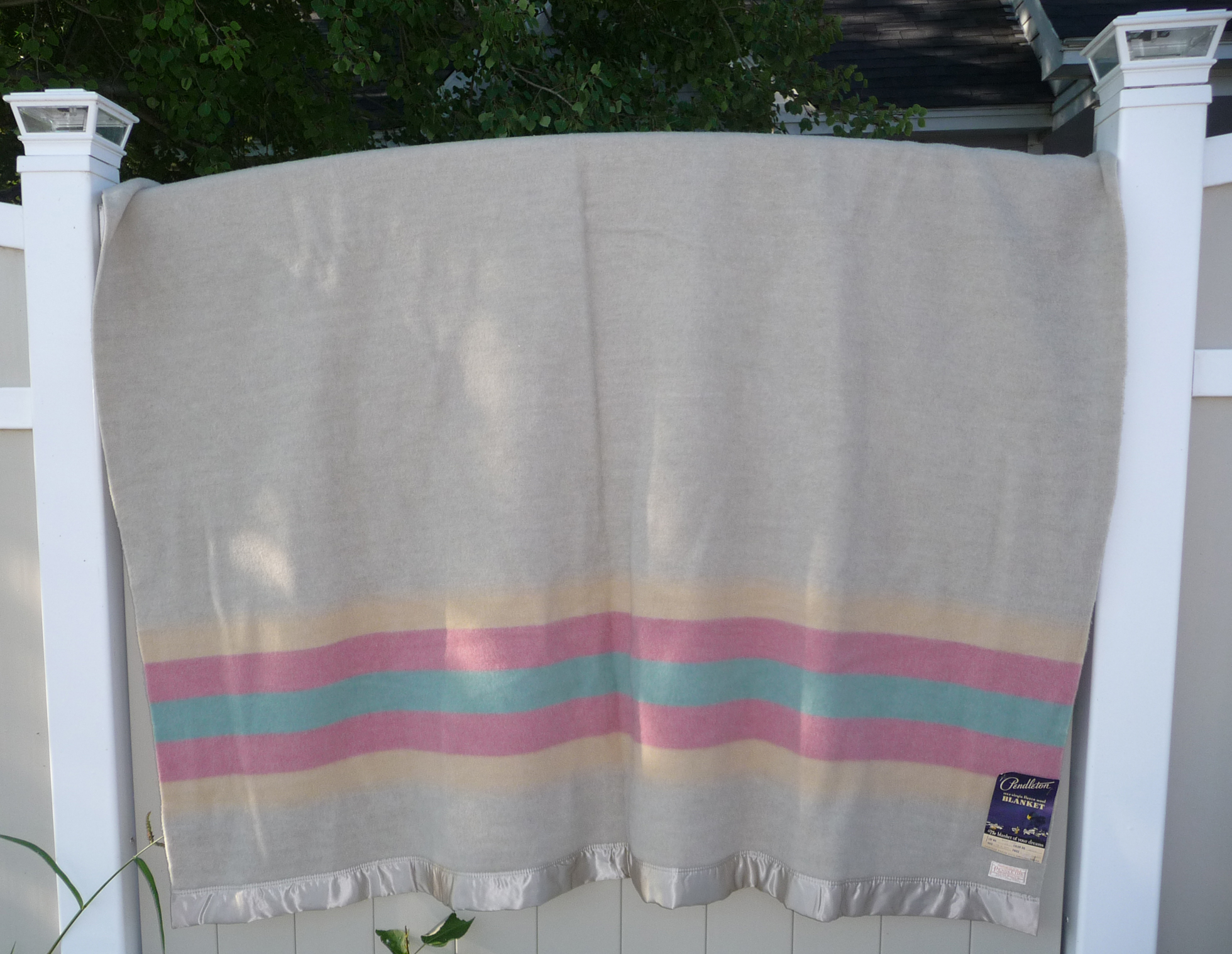 1950s Pendleton Zion National Park blanket with satin binding.