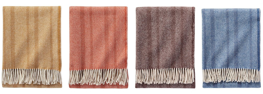 Ec-wise wool herringbone throws