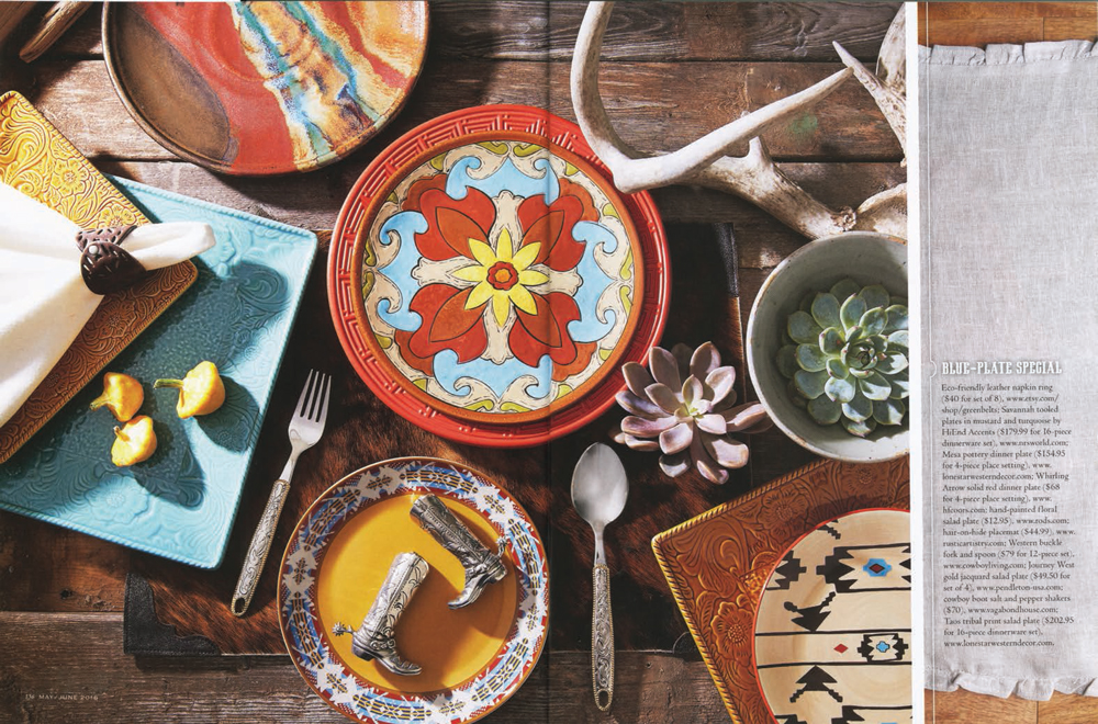 Cowboys & Indians magazine photo spread featuring Pendleton tabletop