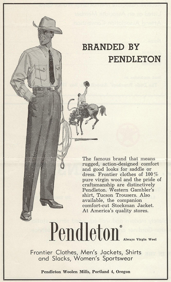 1959 ad for the Pendleton Gambler shirt